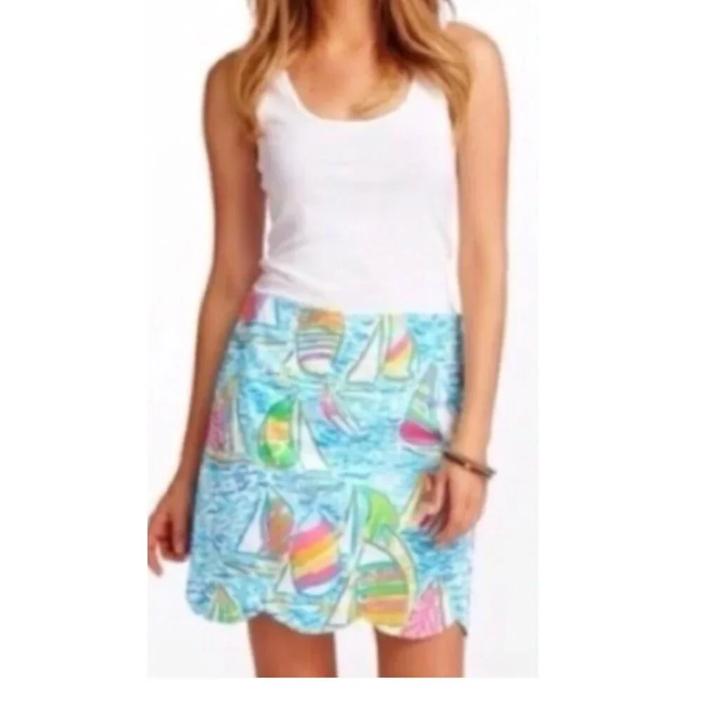 Lilly Pulitzer Lynnie Skirt You Gotta Regatta, Size 8, Excellent Condition! - Picture 3 of 10